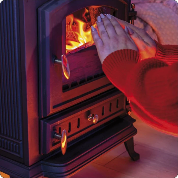 Дров'яна піч-камін чавунна Thunder Mitra 7кВт