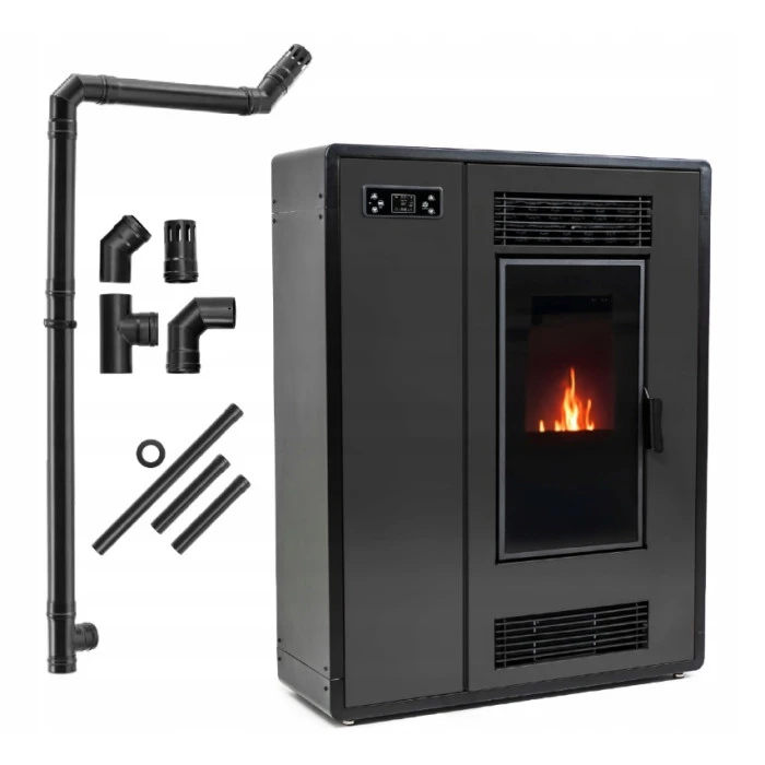 Пелетна піч-камін ARIA BLACK 12 кВт