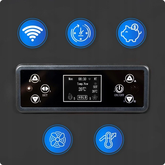 Пелетна піч-камін ARIA BLACK 12 кВт