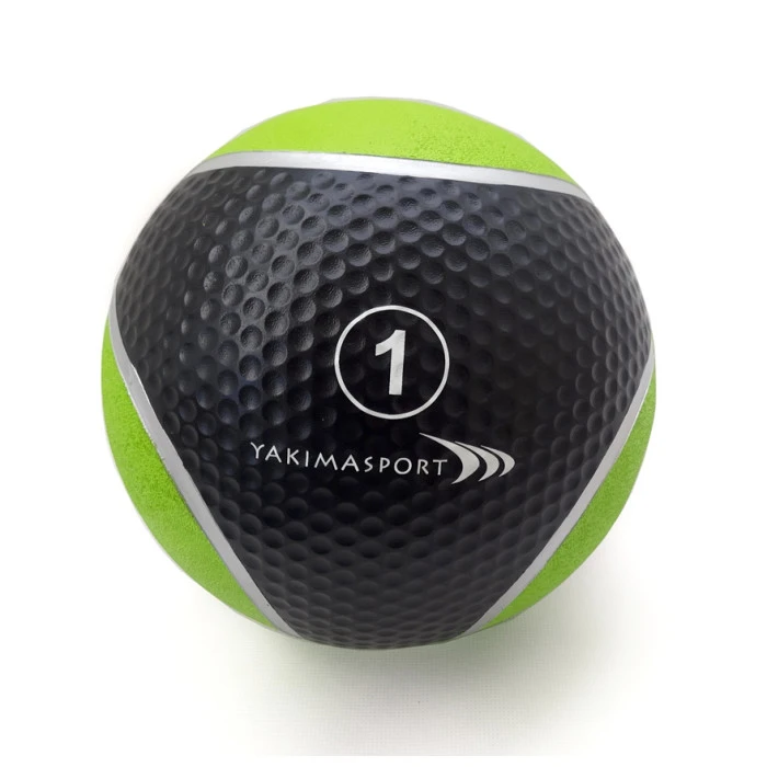 Медицинский мяч YakimaSport 1 кг, черно-зеленый
