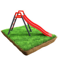 Детская горка K-Sport KSOZ013S модульная – красно-черная