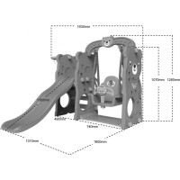 Дитяча гірка 3в1 Ramiz, 131 x 160 x 126 см - фіолетово-біла