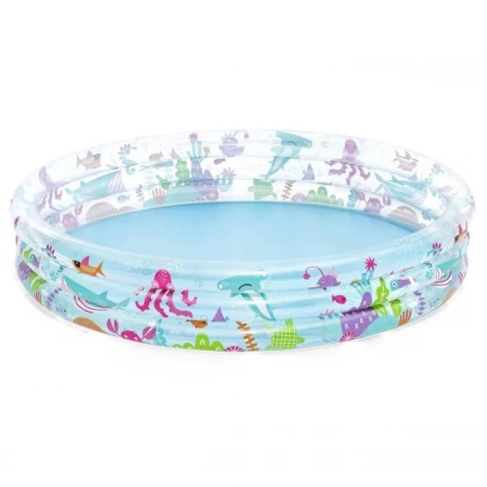 Бассейн надувной детский Морской мир Bestway 51005-jellyfish 183x33 см