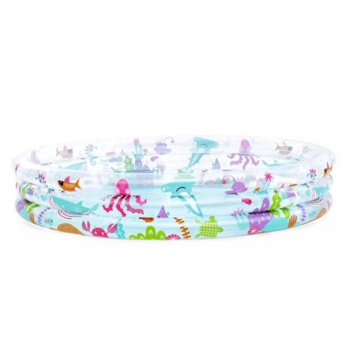 Бассейн надувной детский Морской мир Bestway 51005-jellyfish 183x33 см