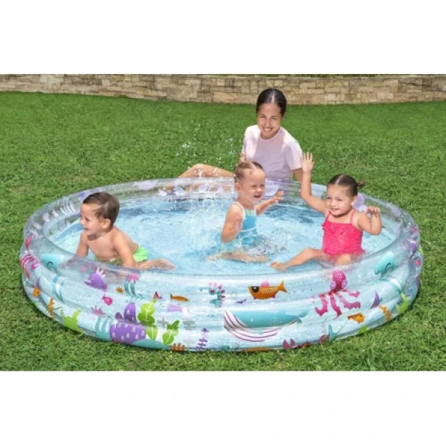 Бассейн надувной детский Морской мир Bestway 51005-jellyfish 183x33 см