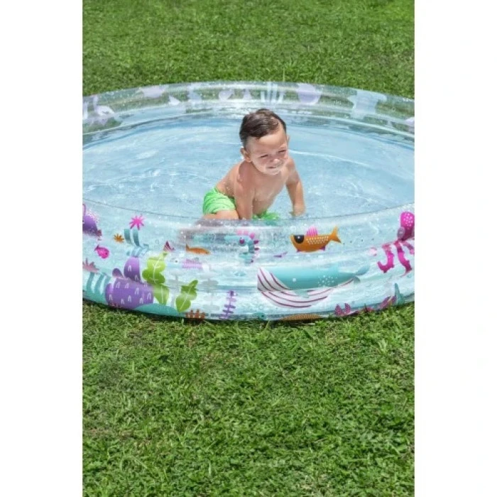 Бассейн надувной детский Морской мир Bestway 51005-jellyfish 183x33 см
