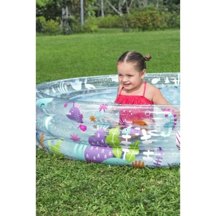 Бассейн надувной детский Морской мир Bestway 51005-jellyfish 183x33 см