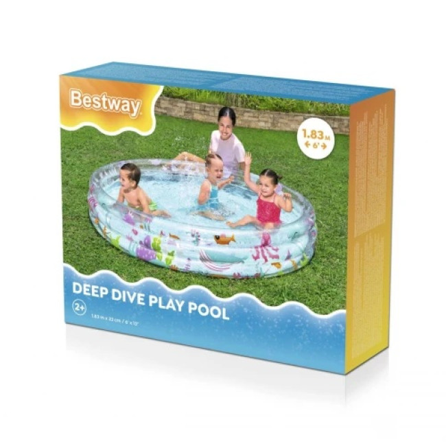 Бассейн надувной детский Морской мир Bestway 51005-jellyfish 183x33 см