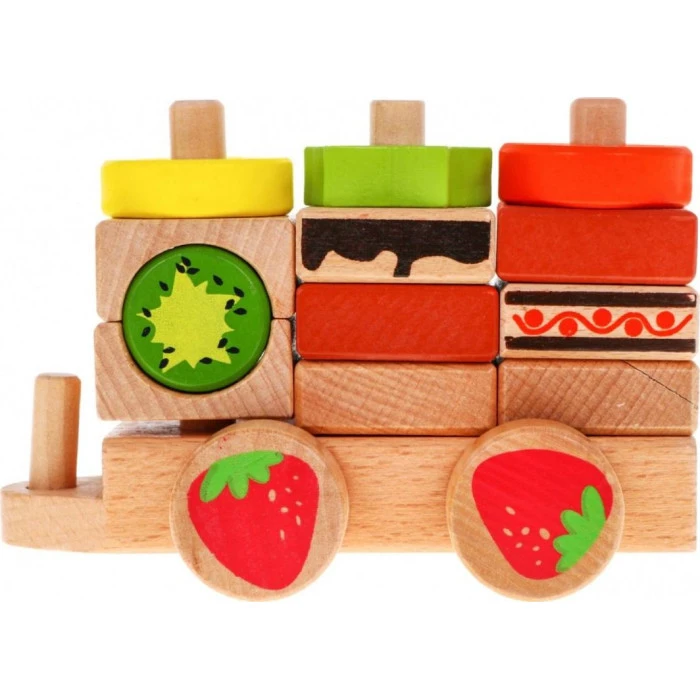 Дерев'яний паровозик з сортерами для дітей 3+