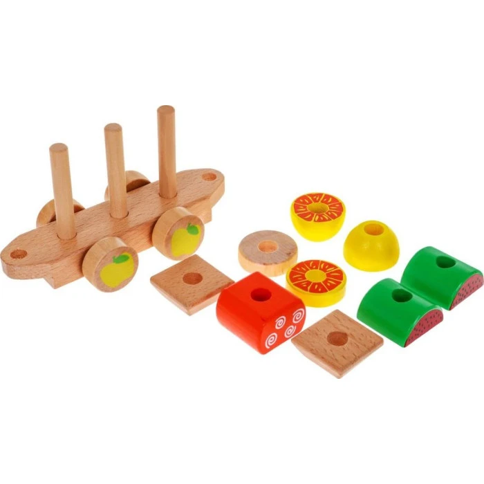 Дерев'яний паровозик з сортерами для дітей 3+