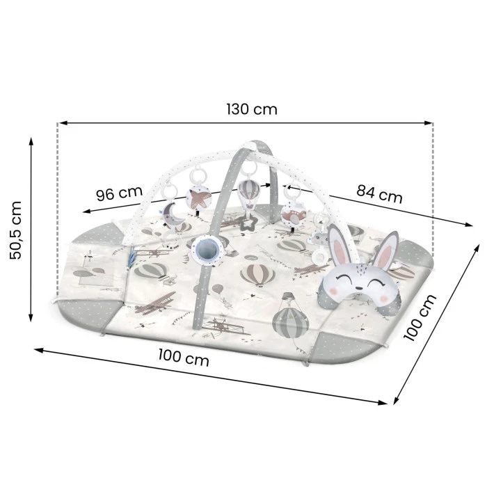 Развивающий коврик 100 х 100 см. Воздушные шары Nukido