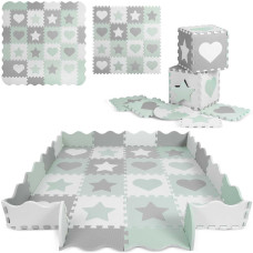 Коврик-пазл Ricokids 151x151 см 16 шт. мятно-серый