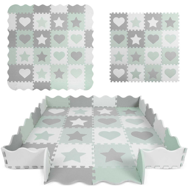Килимок-пазл Ricokids 151x151 см 16 шт. м'ятно-сірий