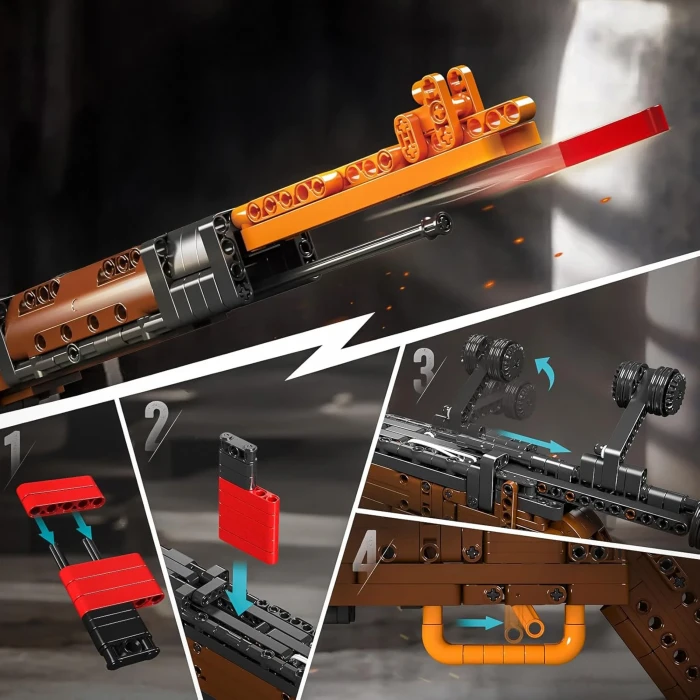 Детский конструктор Mould King Винтовка 1117 эл, коричнево-черный ZKL.140025