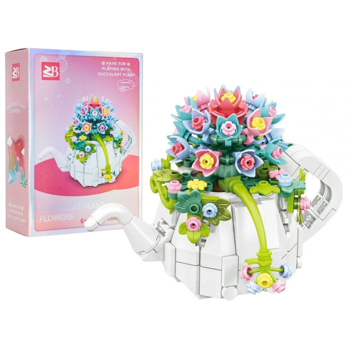 Детский конструктор Ramiz 88065A Цветы в чайнике 255 эл, разноцветный