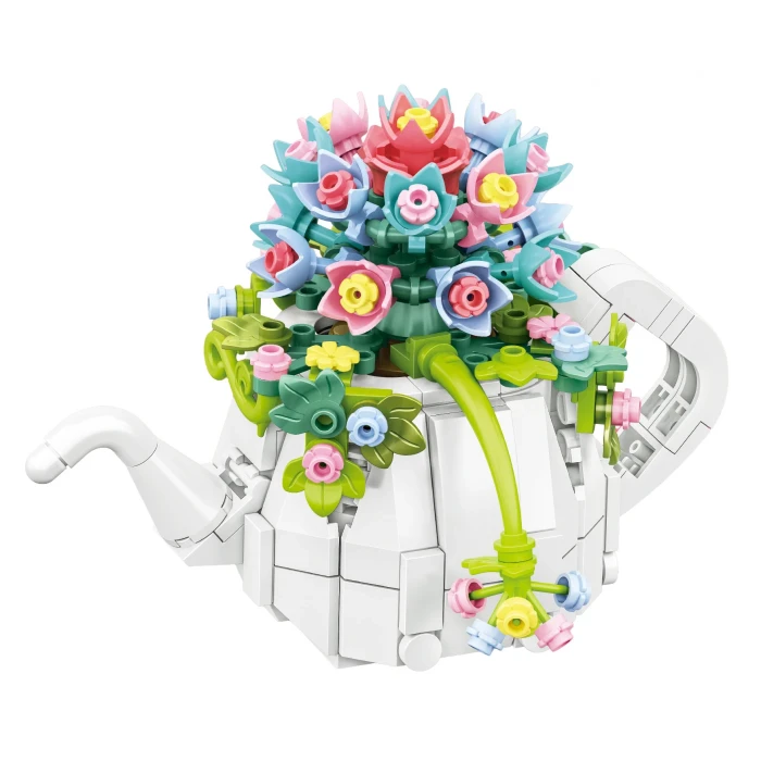 Детский конструктор Ramiz 88065A Цветы в чайнике 255 эл, разноцветный