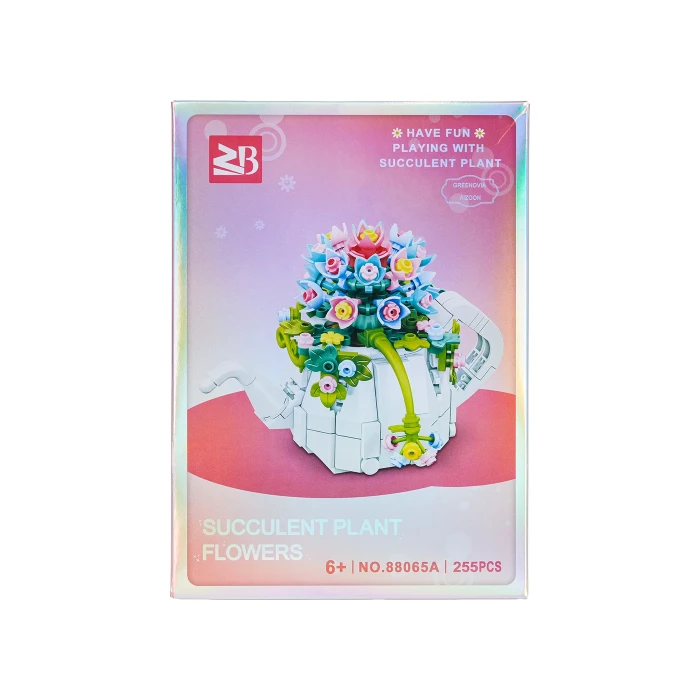 Детский конструктор Ramiz 88065A Цветы в чайнике 255 эл, разноцветный