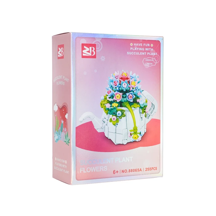 Детский конструктор Ramiz 88065A Цветы в чайнике 255 эл, разноцветный