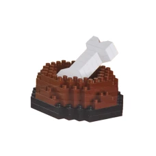 Детский конструктор Ramiz 6115 Welsh Corgi с мисочкой на костью 1200 эл, коричнево-белый