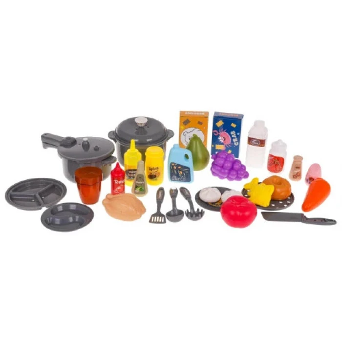 Детская кухня с функцией звука и воды 52 эл. Серый