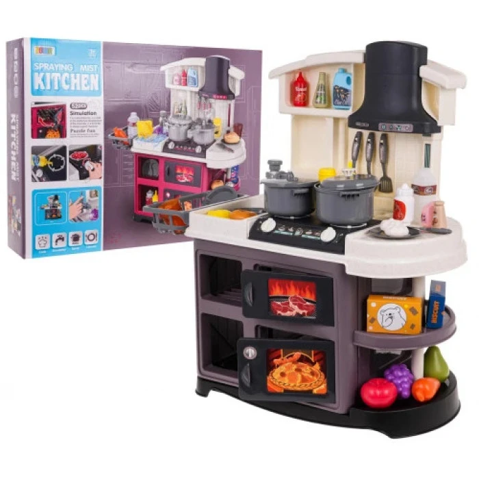 Детская кухня с функцией звука и воды 52 эл. Серый