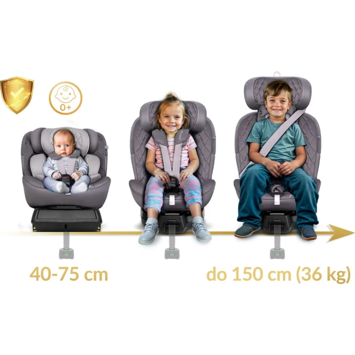 Автокрісло Nukido Prestige Line ISOFIX 0-36 кг, сіре