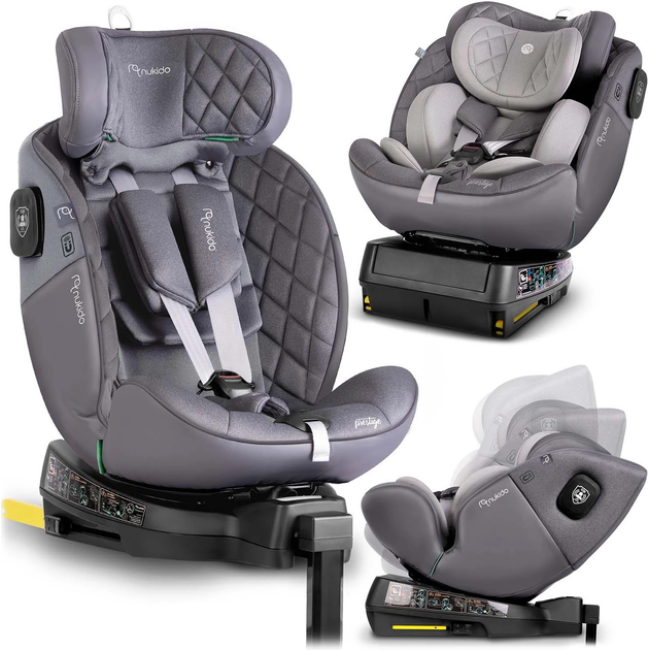Автокресло Nukido Prestige Line ISOFIX 0-36 кг, серое