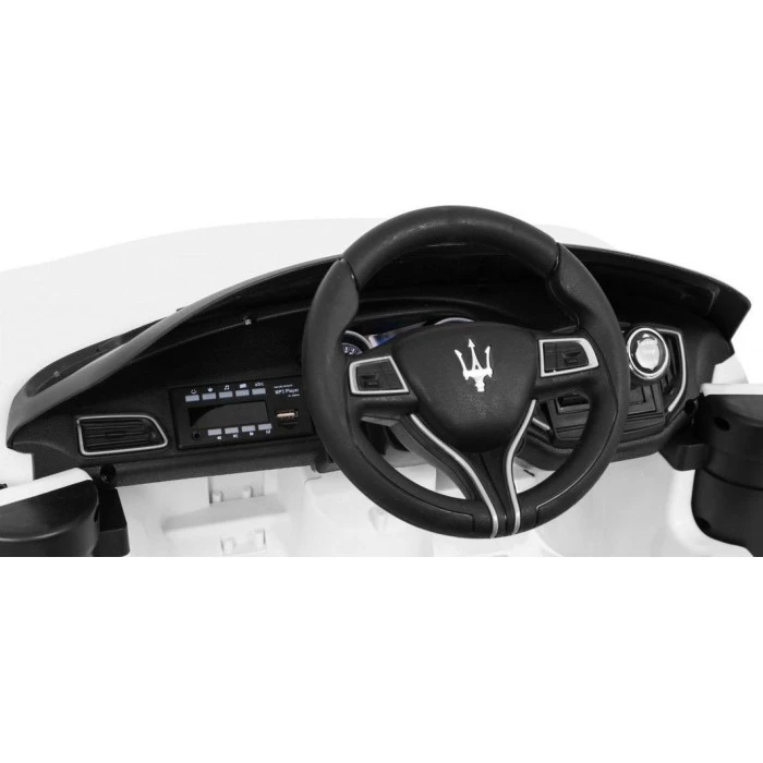 Дитяча акумуляторна машинка Maserati Ghibli Біла