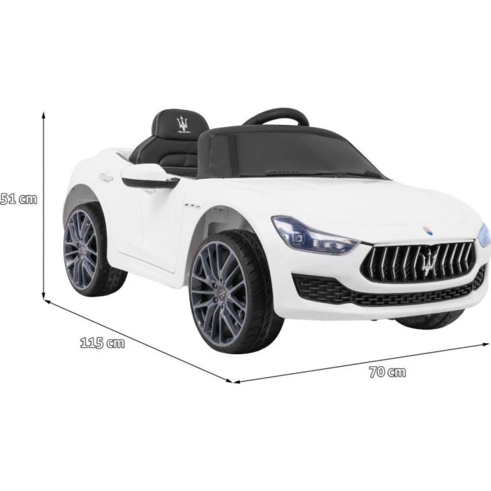 Дитяча акумуляторна машинка Maserati Ghibli Біла