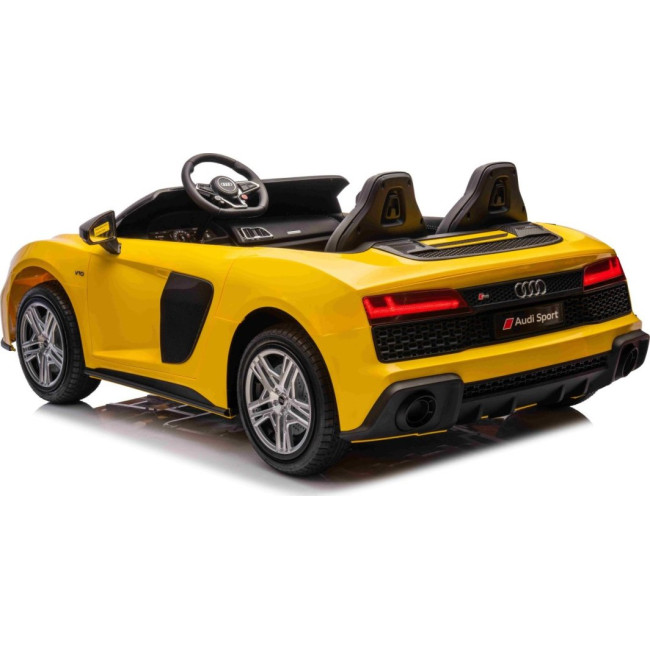 Детская аккумуляторная машинка Audi Spyder R8 LIFT Желтая