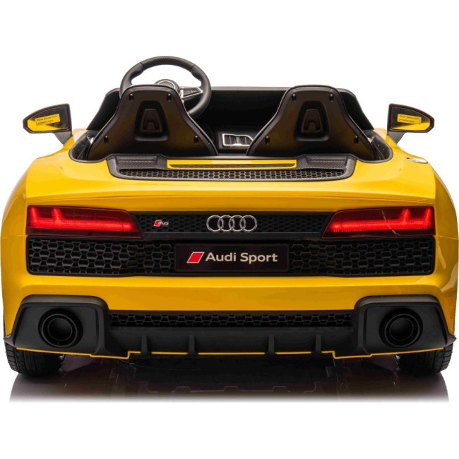 Детская аккумуляторная машинка Audi Spyder R8 LIFT Желтая