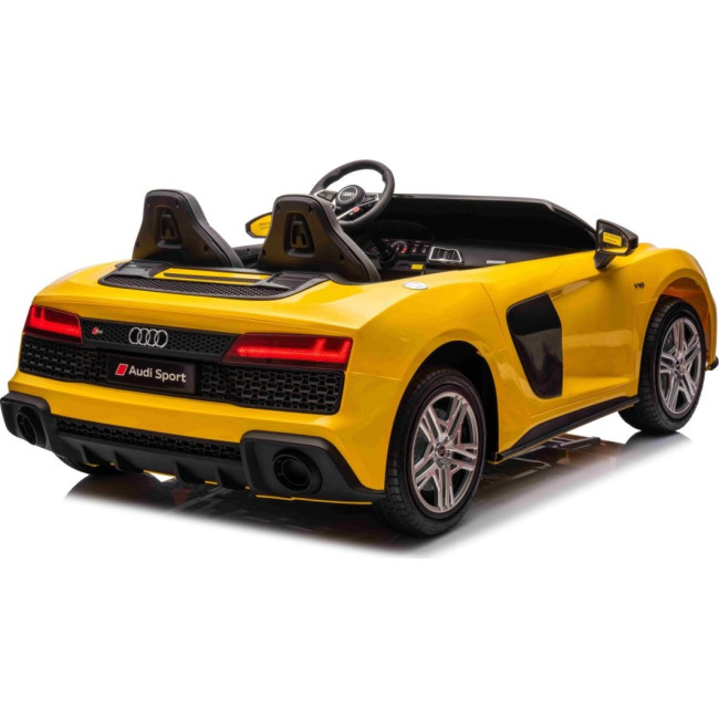 Детская аккумуляторная машинка Audi Spyder R8 LIFT Желтая