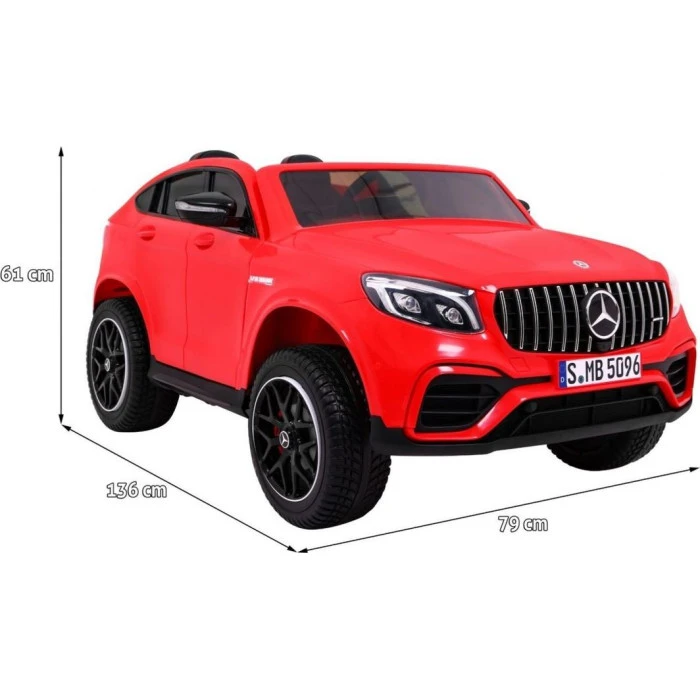 Дитяча акумуляторна машинка Mercedes GLC 63S Червона