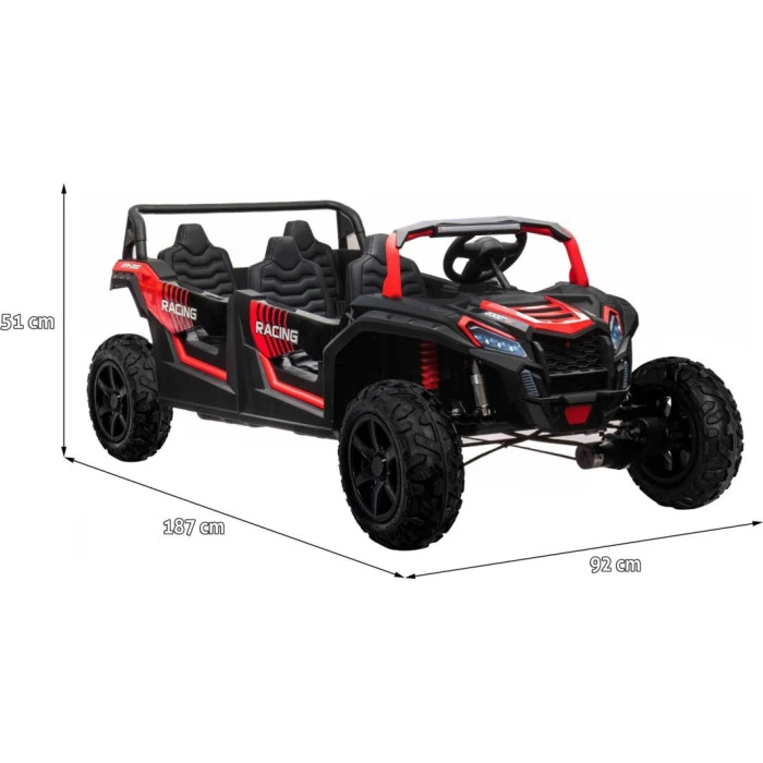 Детская аккумуляторная машинка Багги ATV RACING UTV2000 с литий-ионным аккумулятором, красная