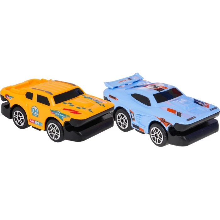 Автотрек с лестницей 3+ Элементы конструкции 90 шт. + Авто со светодиодами + Аксессуары