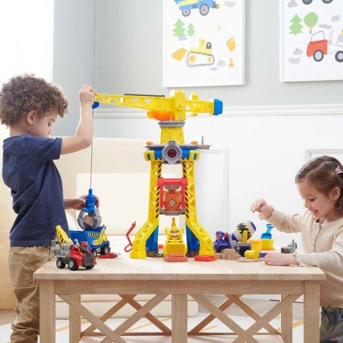 Машинки детские Spin Master Кремез и команда: Подъемный кран-башня Бухты строителей "Щенячий патруль"