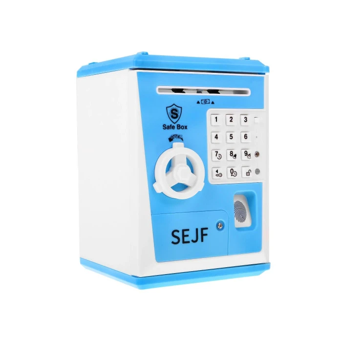 Детская копилка сейф для детей 3+ Голубая