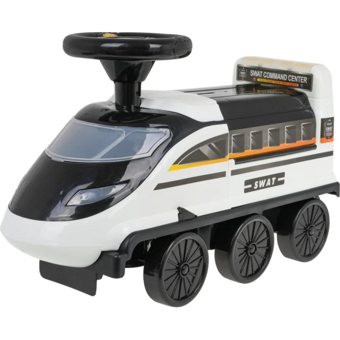 Дитячий інтерактивний поліцейський толокар Ride-On 2in1 Police Black and White 3+