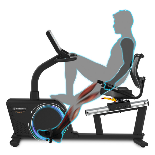 Велотренажер горизонтальный электрический inSPORTline Velocer RMB черный