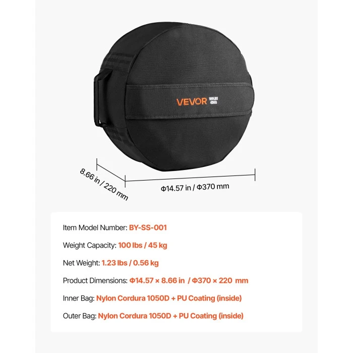 Тренировочная сумка VEVOR 45 кг, черная