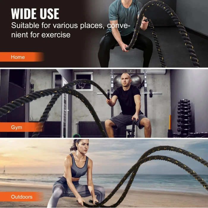 Канат тренировочный VEVOR 38 мм – 9,1 м.