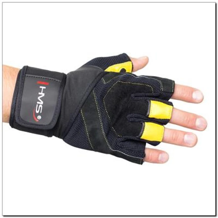 Мужские фитнес-рукавицы RST01 HMS – черно-желтые/размер М