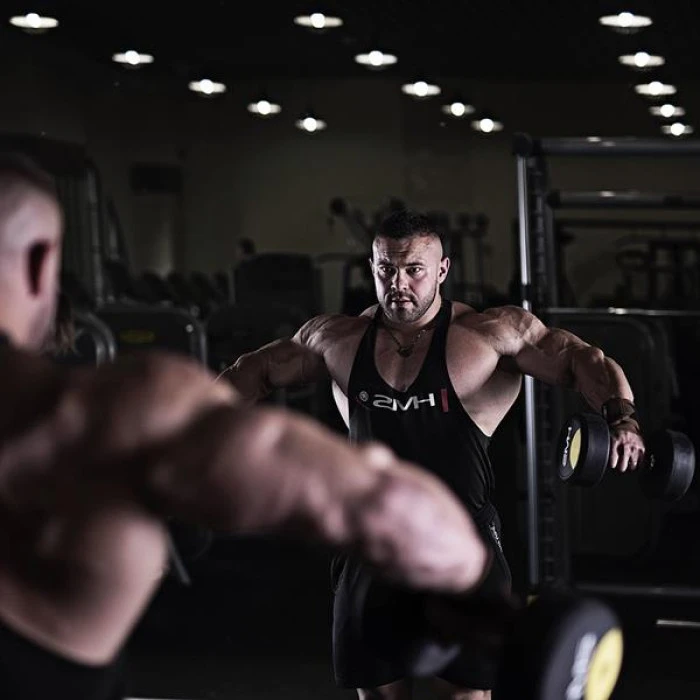 Гантель прорезиненная HMS HG PRO, 12 кг