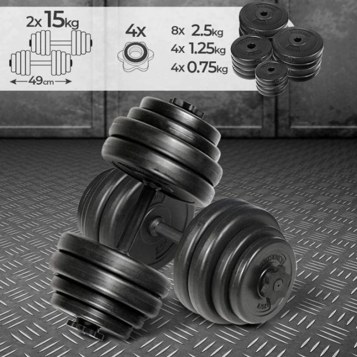 Гантели физические JG77476 битумные 2 х 15 кг