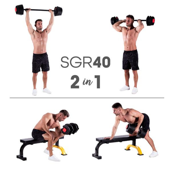 Набор с гантелями 2в1 40 кг. HMS SGR40 PRO SET