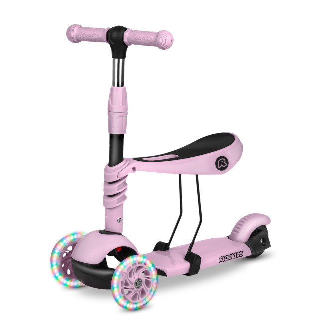 Самокат детский трехколесный Ricokids Cubi розовый