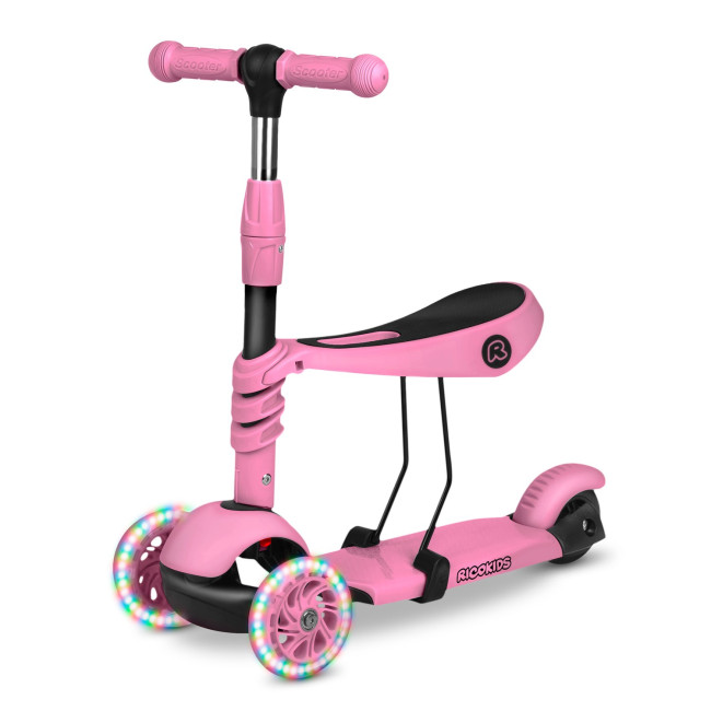 Самокат детский трехколесный Ricokids Todi розовый
