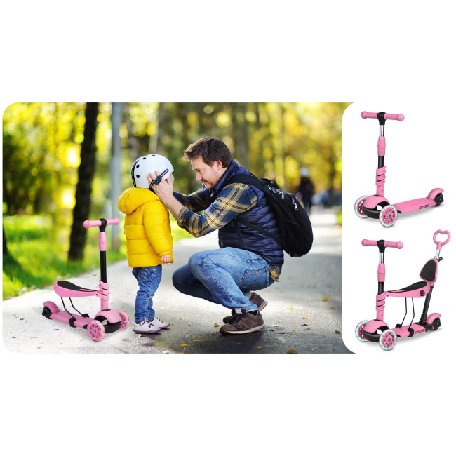 Самокат детский трехколесный Ricokids Todi розовый