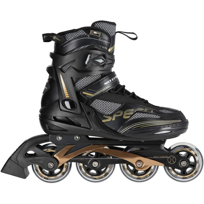 Роликовые коньки NA2150 NILS EXTREME - черно-золотистый/ размер 37