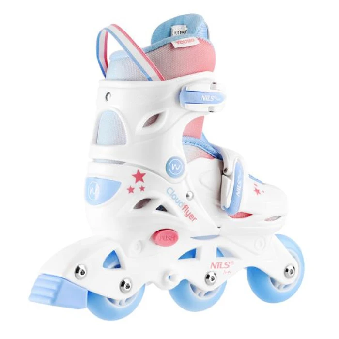 Роликові ковзани 3в1 NILS FUN NJ1190 розмір XS 26-29, біло-блакитні